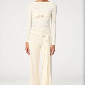 The Line by K Keane Pant - Vanilla Soft Wrap Tie Pants